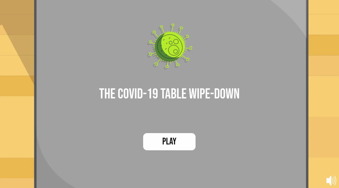 Screenshot of the Covid-19 Table Wipe-Down Game